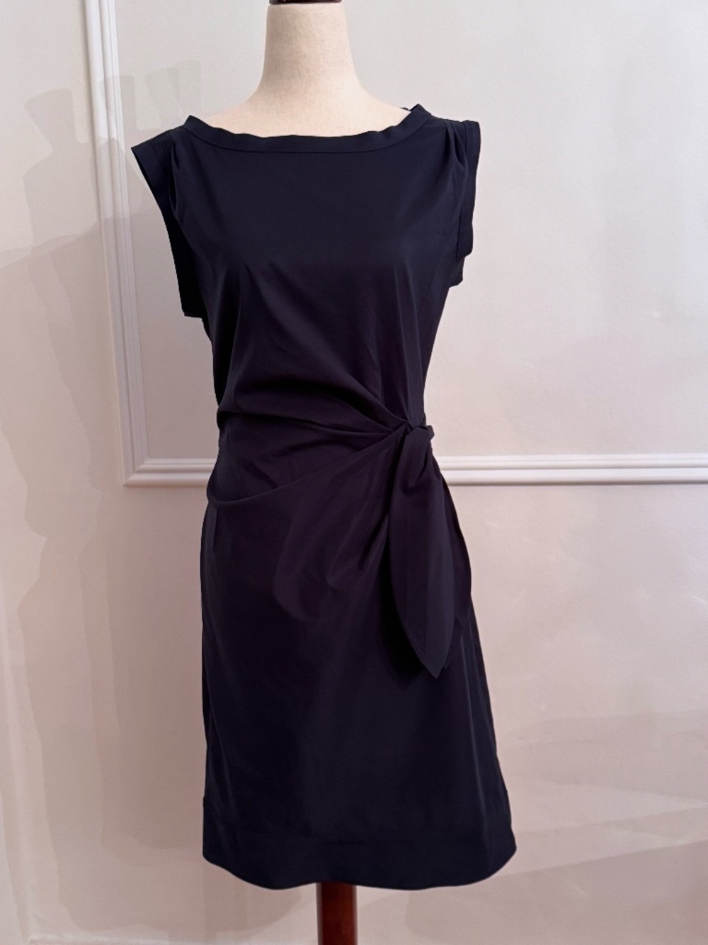 Diane von Furstenberg Navy Bateau Twist Knot Waist Sheath Dress 4